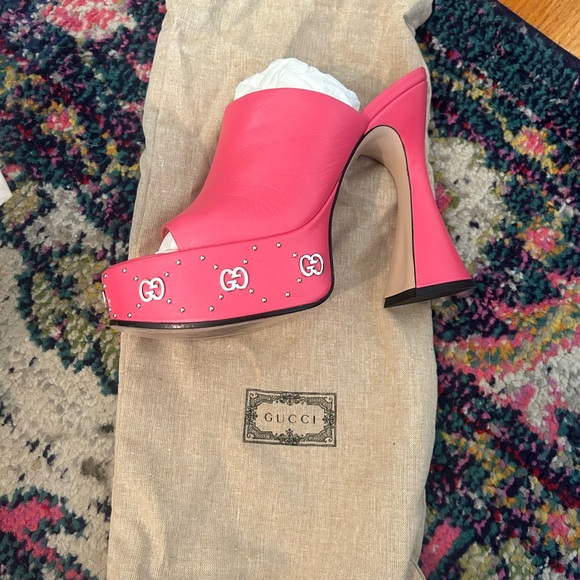 Gucci rhodamine pink heels worn once size womens 9 - Picture 4 of 8